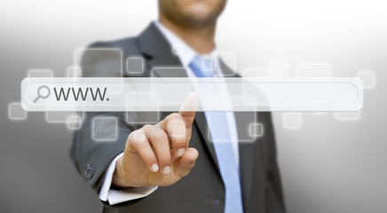 Wall Mural - businessman internet concept