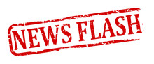 Damaged Red Oval Stamp Nápisem- News Flash - Vector