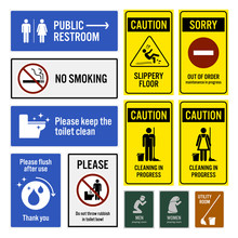 Toilet Notice And Restroom Warning Sign Signboards
