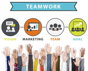 Sticker - Team Vision Marketing Goal Corporate Teamwork Concept