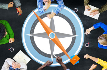 Canvas Print - navigation compass direction exploration guide journey concept