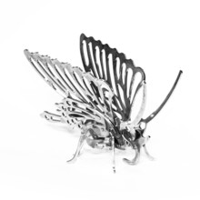 Stainless Steel Carved Butterfly Isolate On White Background