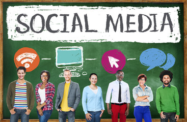Poster - social media connection communication technology network concept