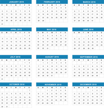 Simple Calendar 2016.Vector Illustration