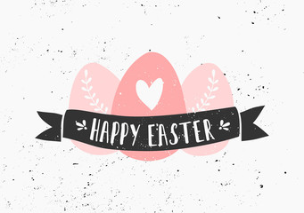 Canvas Print - Hand Drawn Easter Greeting Card Template