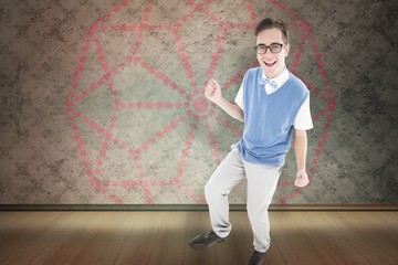 Poster - Composite image of geeky young hipster smiling at camera