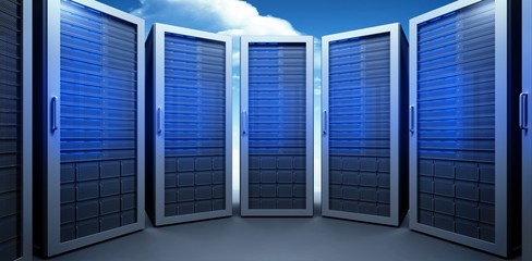 Aufkleber - Composite image of server room