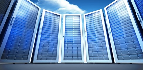 Aufkleber - Composite image of server room