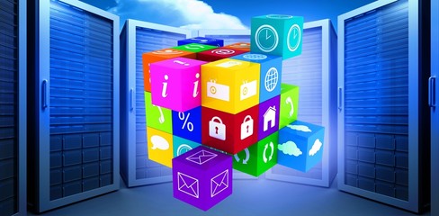 Poster - Composite image of app cube