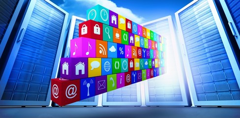 Poster - Composite image of wall of apps