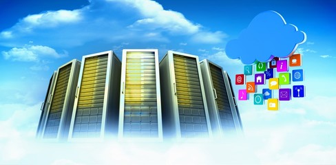 Poster - Composite image of cloud with apps
