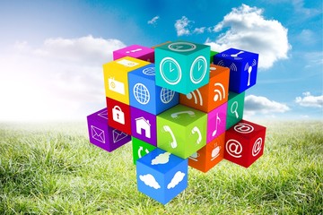 Poster - Composite image of app cube