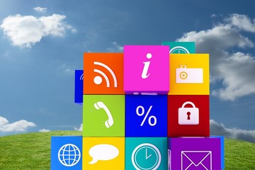 Poster - Composite image of app cube