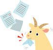 紙を食べるヤギと書類