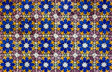 Fototapete - Background. Ceramic tile, Lisbon, Portugal.