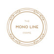 © Let'sPlay - Geometric frame in trendy mono line style. For labels, Gold Color
