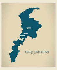 Naklejka na meble Modern Map - Khyber Pakhtunkhwa PK