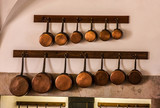 Fototapeta Londyn - Copper utensil - Interior of kitchen, National Palace, Sintra