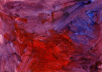  red, purple background with acrylic paints