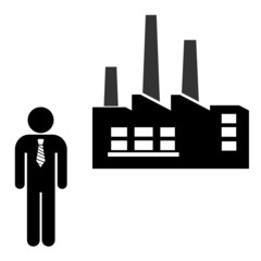 Sticker - Homme d'affaires devant une usine