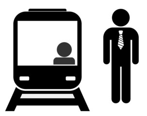 Sticker - Homme d'affaires et un métro