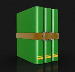 Poster - Stack of book with belt (clipping path included)
