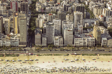 Poster - High angle aerial view of Ipanema Beach in Rio de Janeiro,Brazil