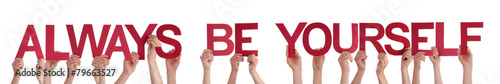 Fotografía People Hands Holding Straight Word Always Be Yourself