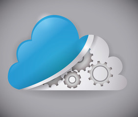 Canvas Print - Cloud computing design, vector illustration.