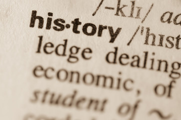 Dictionary definition of word history