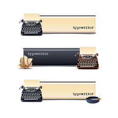 Canvas Print - Typewriter Banners Set