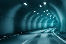 Blue Color Blurred Tunel Driving