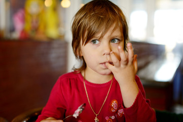 Wall Mural - girl in cafe