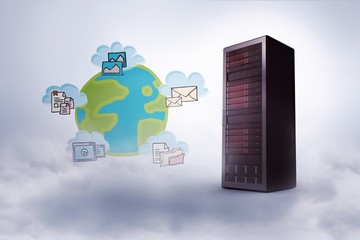 Aufkleber - Composite image of cloud computing doodle