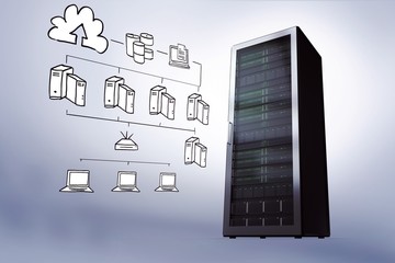 Poster - Composite image of cloud computing doodle