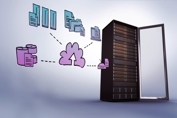 Poster - Composite image of cloud computing doodle