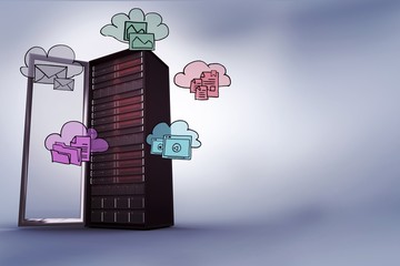 Poster - Composite image of cloud computing doodle