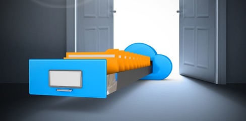 Poster - Composite image of cloud computing drawer