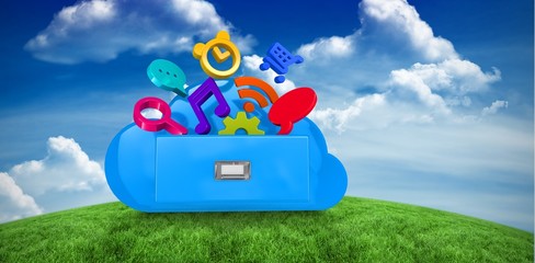 Poster - Composite image of cloud computing drawer