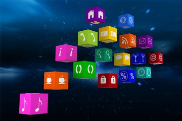 Poster - Composite image of app cubes