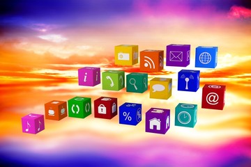 Poster - Composite image of app cubes