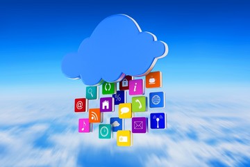 Poster - Composite image of cloud with apps