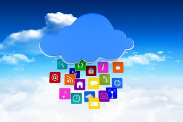 Poster - Composite image of cloud with apps