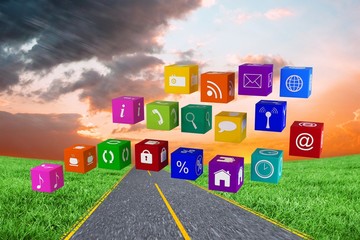 Poster - Composite image of app cubes