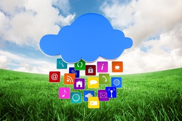 Poster - Composite image of cloud with apps