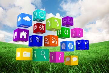 Poster - Composite image of app cubes