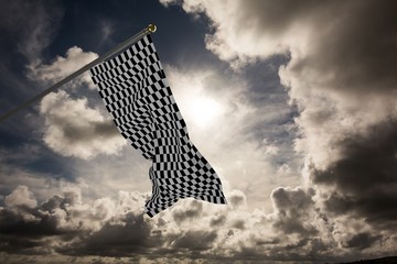 Poster - Composite image of checkered flag
