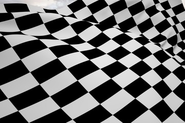 Poster - Composite image of checkered flag