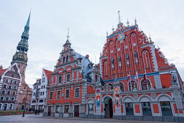 Wall Mural - St.Peter Church and House of the Blackheads. Riga, Latvia