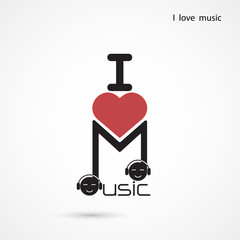 Creative music note abstract vector logo design. Musical creativ
